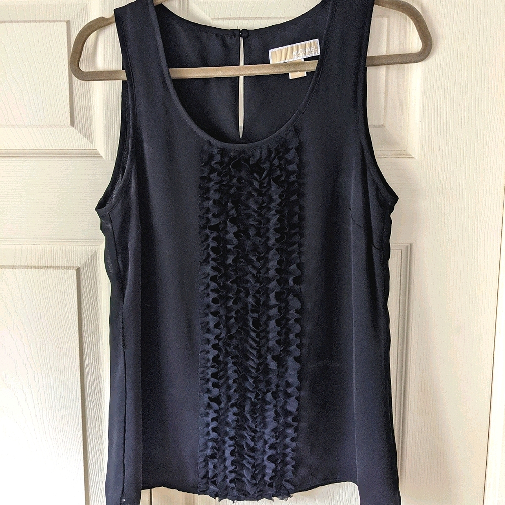 Tuxedo ruffle tank